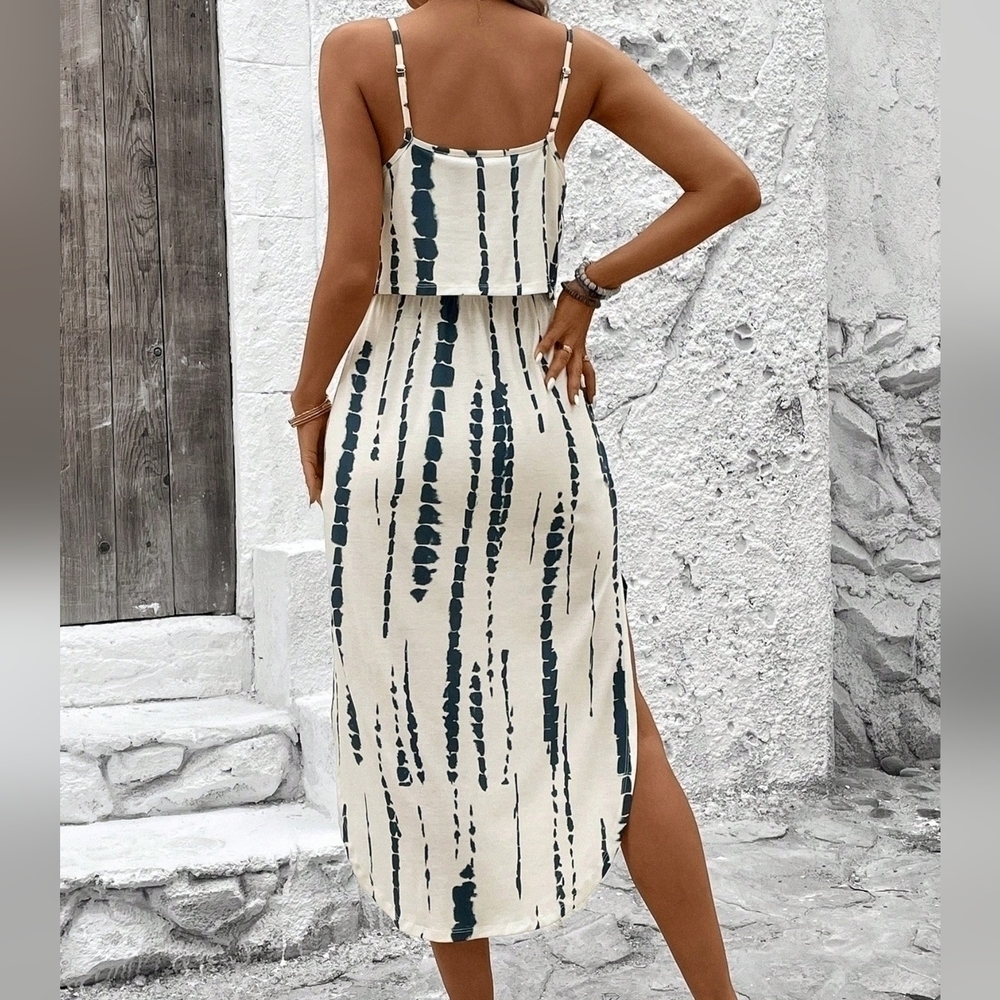 Summer Skin-Friendly Tie-Dye Spaghetti Strap Dress - Picture 2 of 4